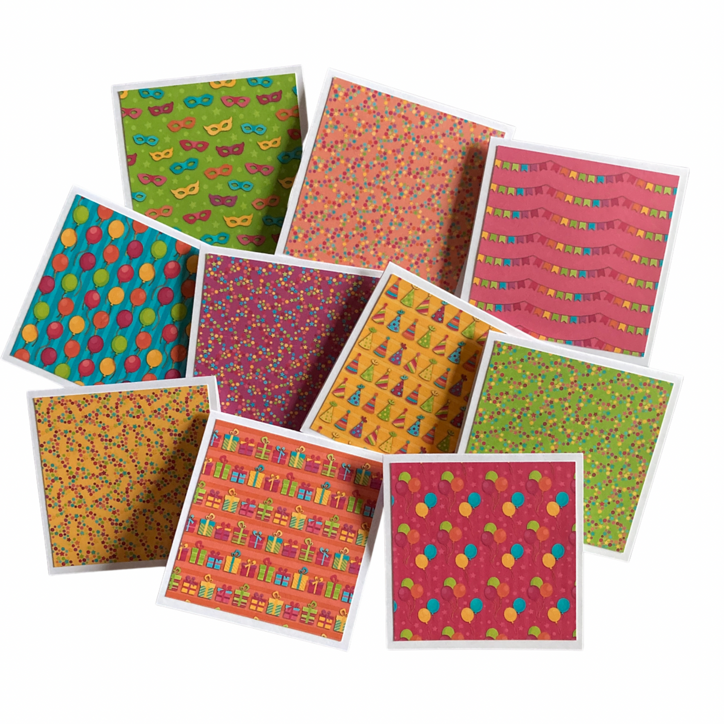3x3 Rainbow Birthday Note Cards