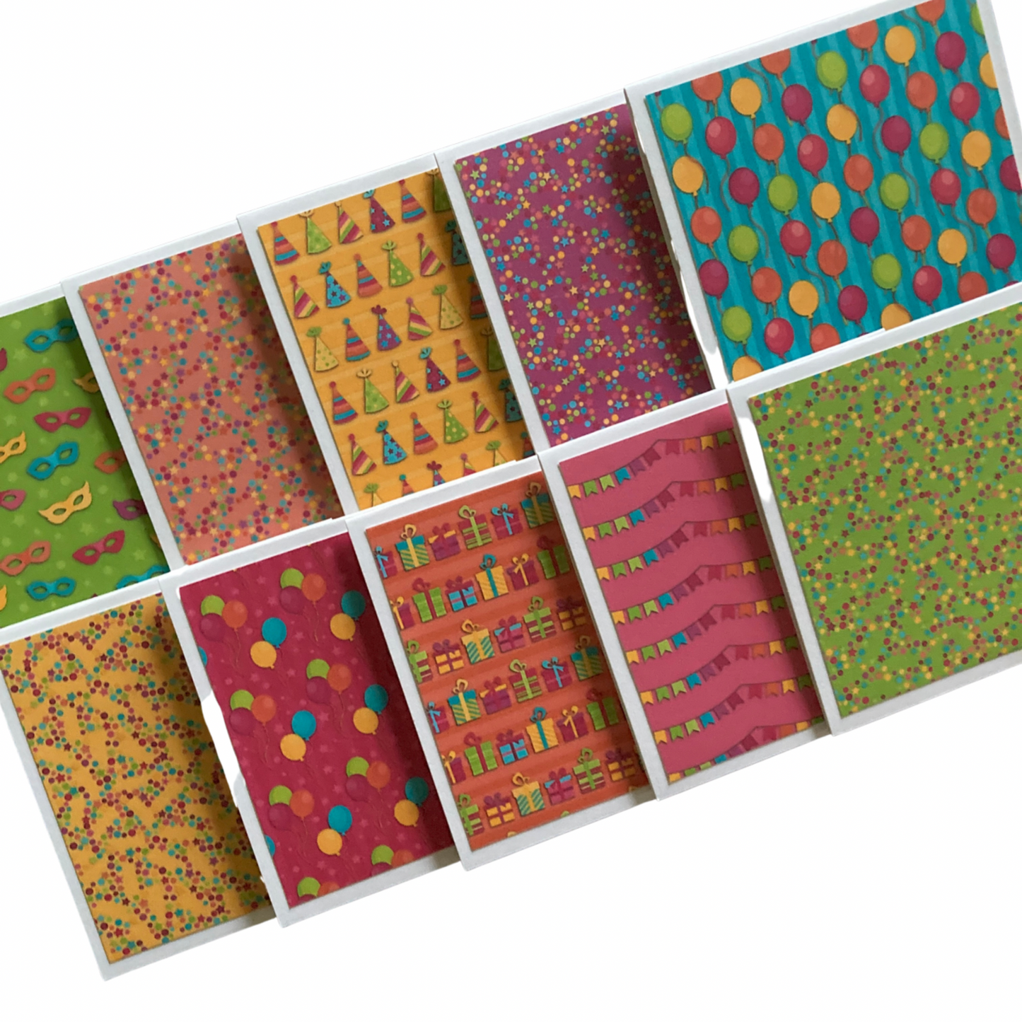3x3 Rainbow Birthday Note Cards