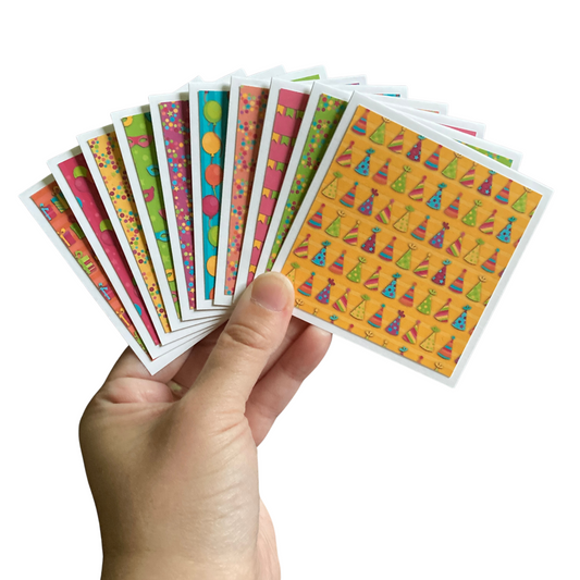 3x3 Rainbow Birthday Note Cards