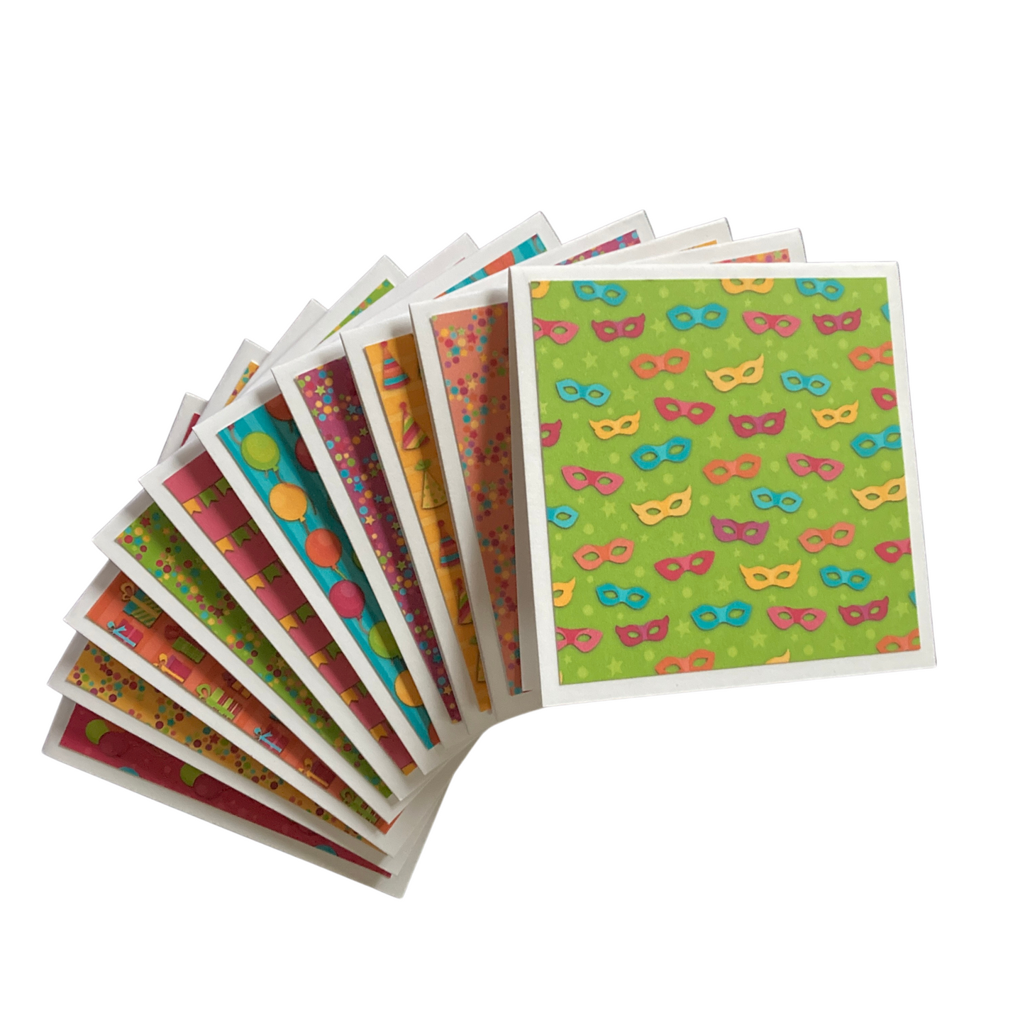 3x3 Rainbow Birthday Note Cards