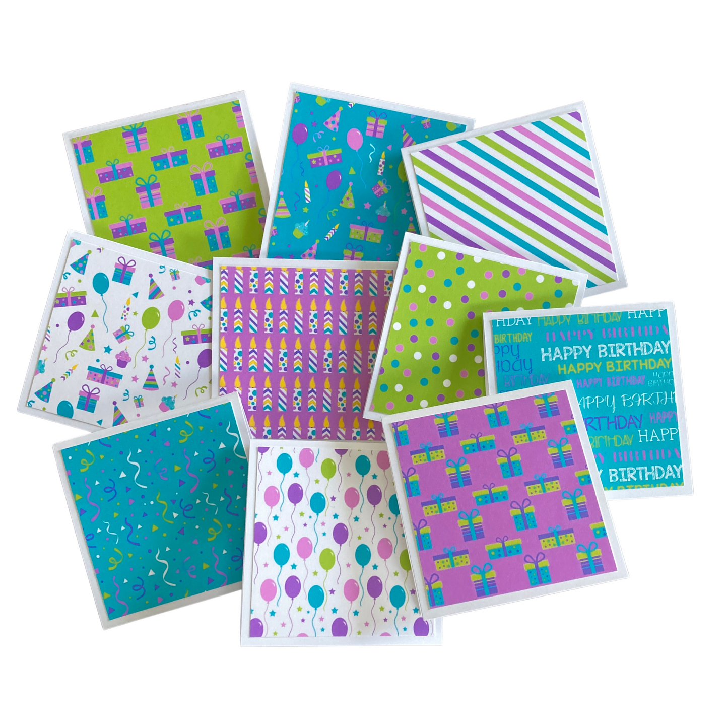 3x3 Birthday Note Cards