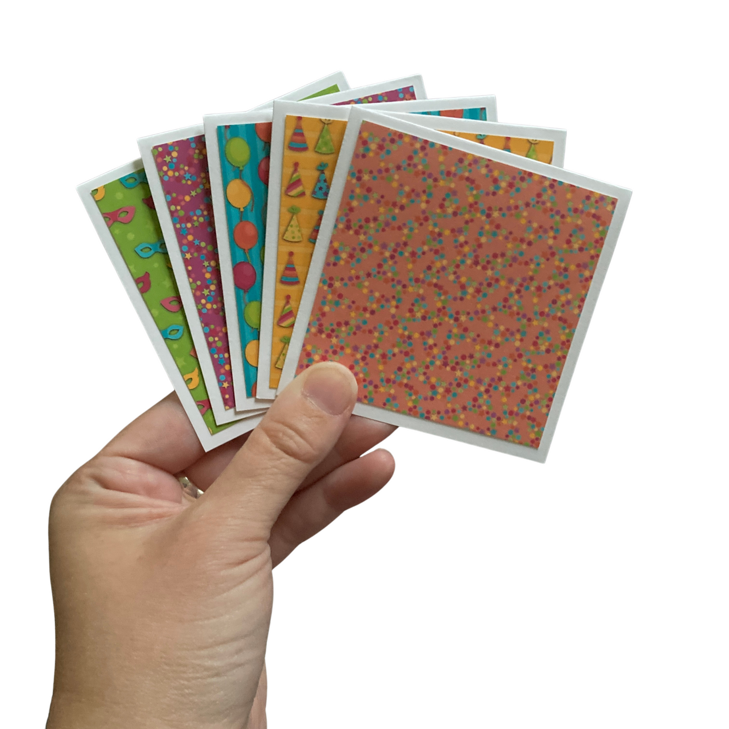 3x3 Rainbow Birthday Note Cards