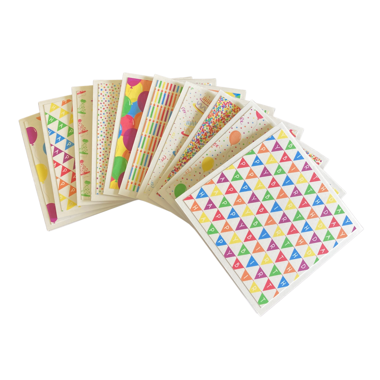 3x3 Rainbow Birthday Note Cards