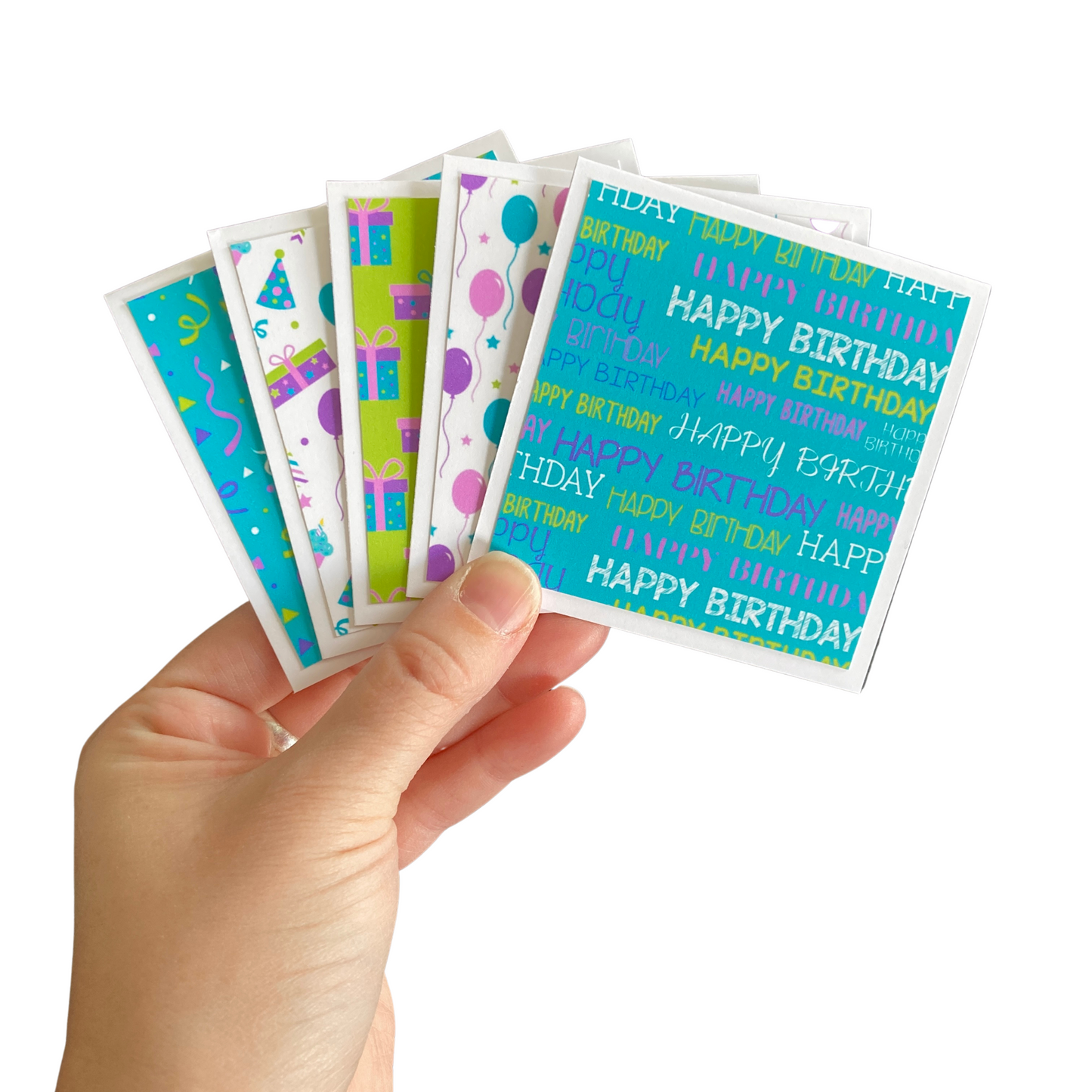 3x3 Birthday Note Cards