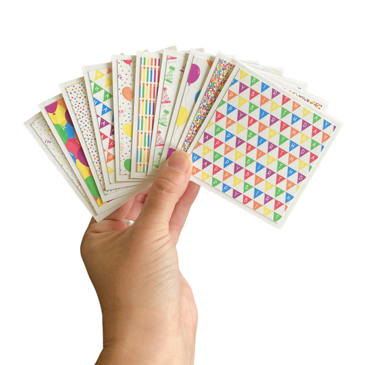 3x3 Rainbow Birthday Note Cards