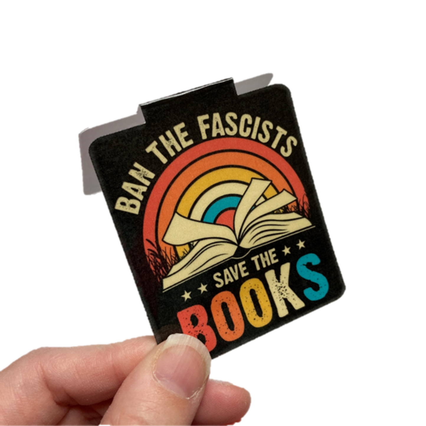 Ban The Fascists Save The Books Magnetic Bookmark