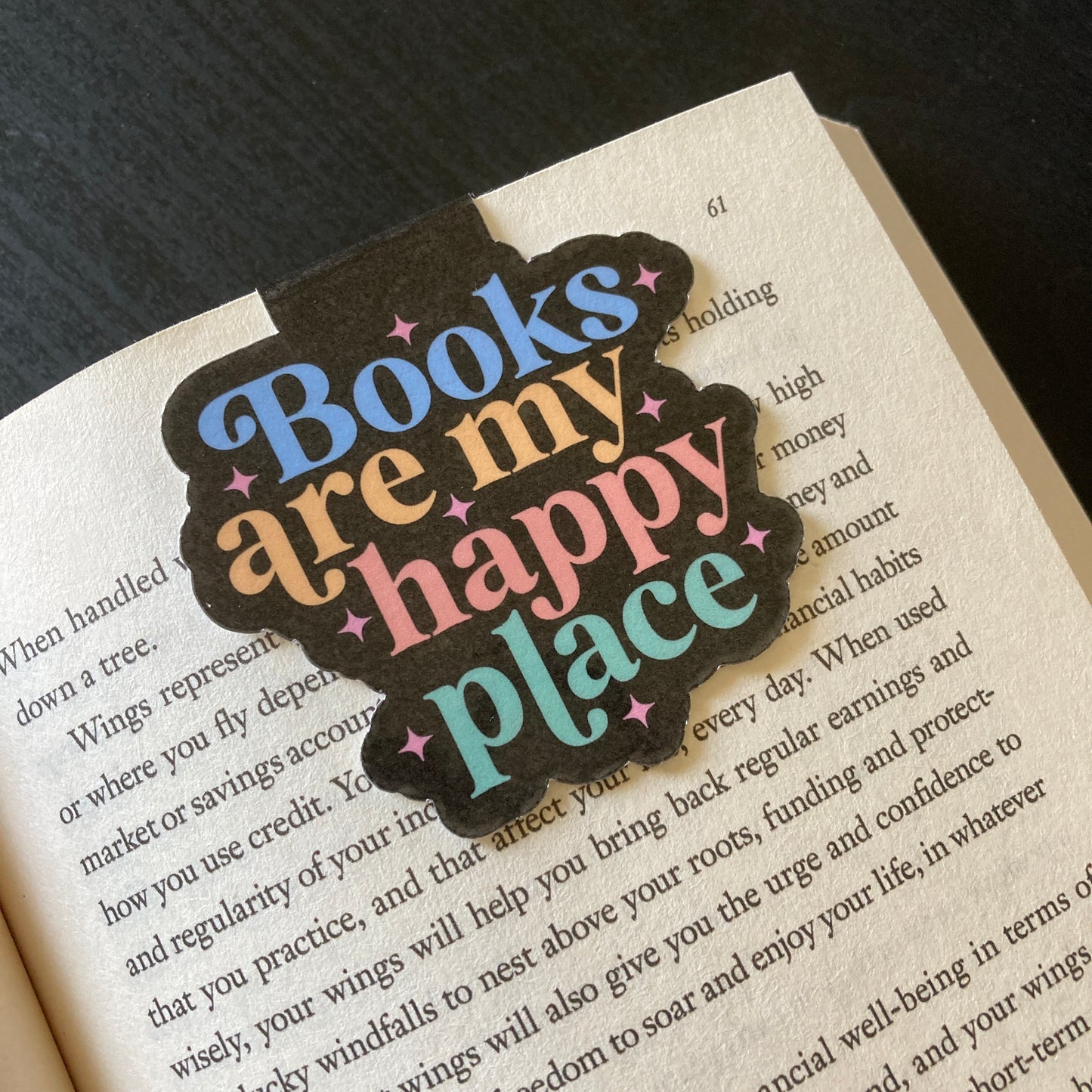 Books Are My Happy Place Magnetic Bookmark