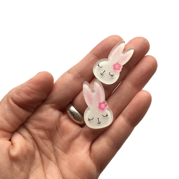 Glitter Bunny Magnets