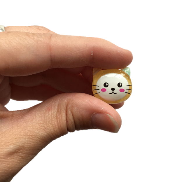 Glitter Cat Head Magnets