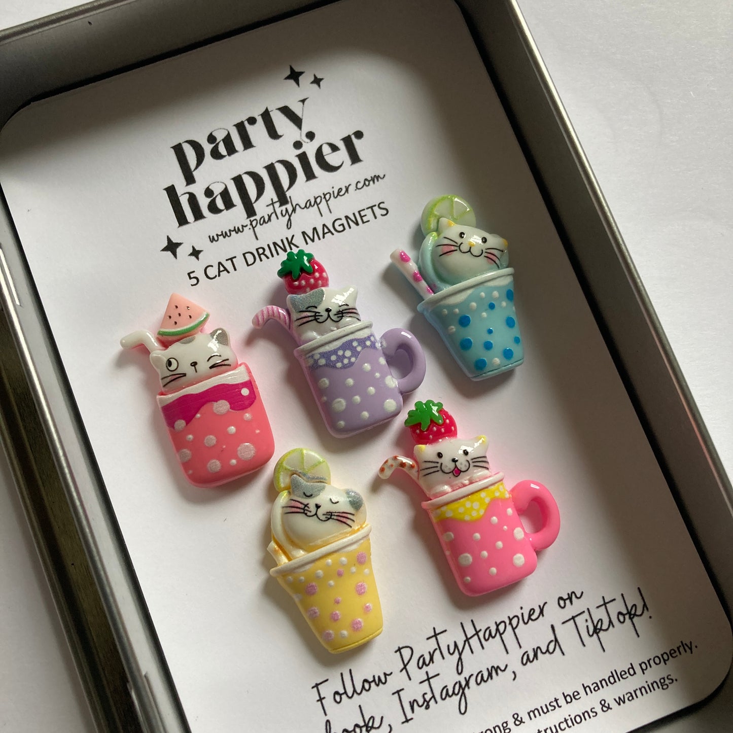 Fruity Cat Drink Magnets
