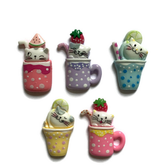 Fruity Cat Drink Magnets