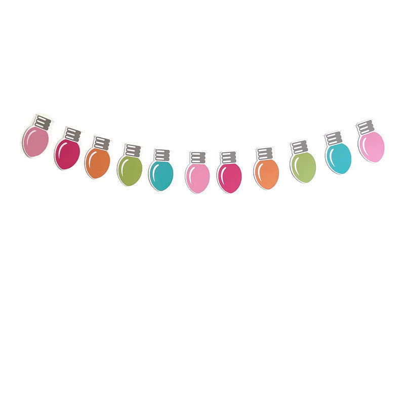 Rainbow Christmas Lights Banner