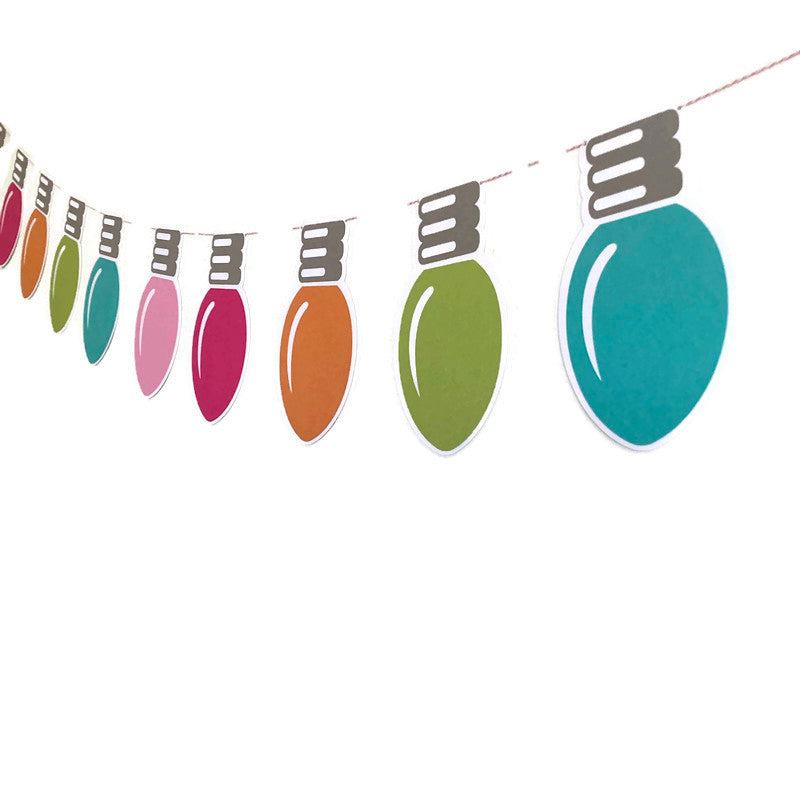 Rainbow Christmas Lights Banner