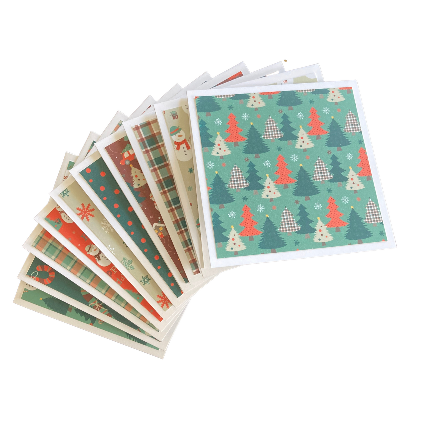 3x3 Tartan Snowman Note Cards