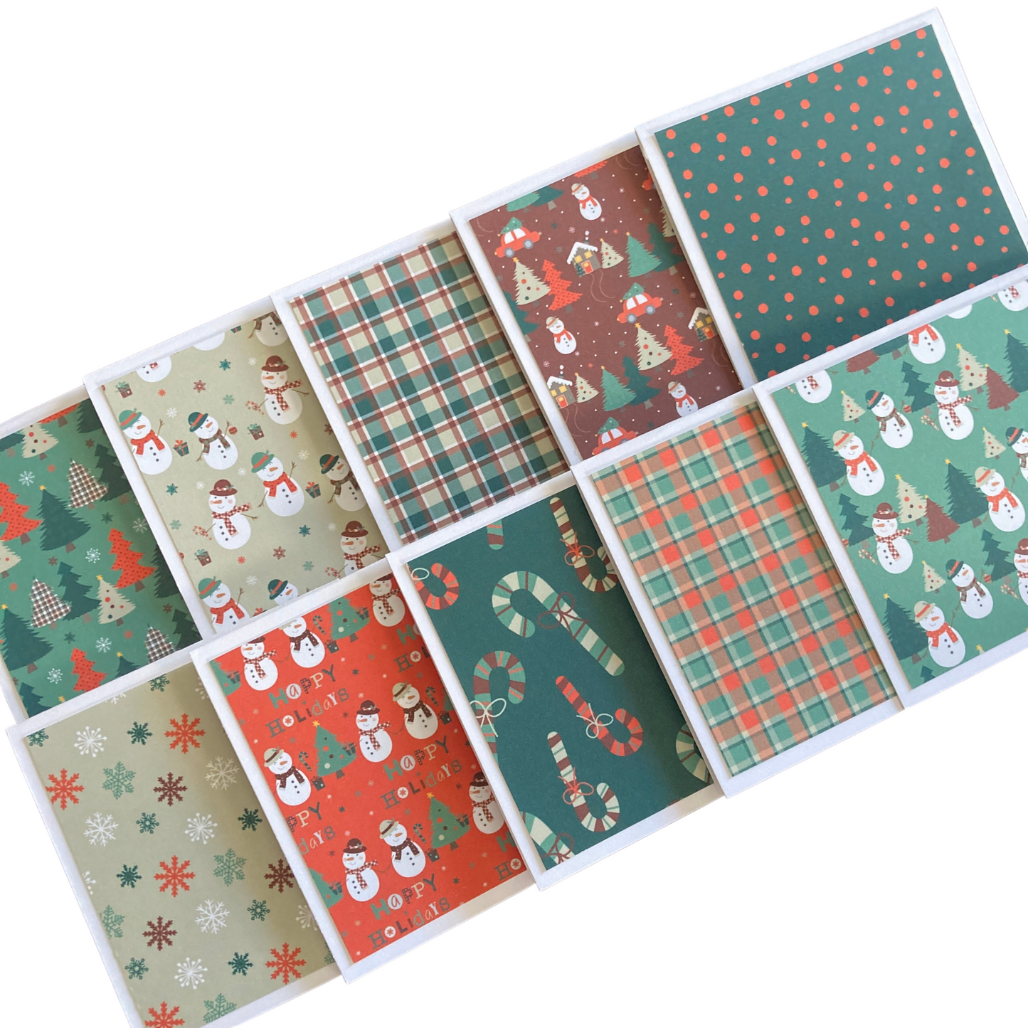 3x3 Tartan Snowman Note Cards