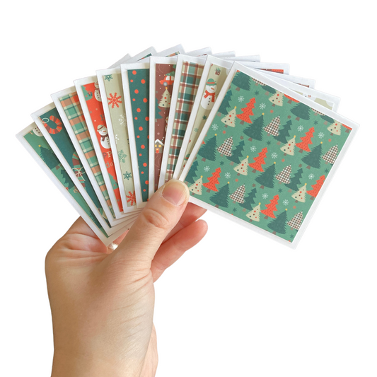 3x3 Tartan Snowman Note Cards