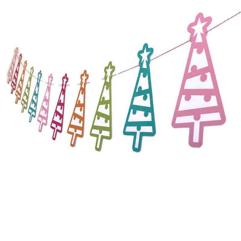 Rainbow Christmas Tree Banner