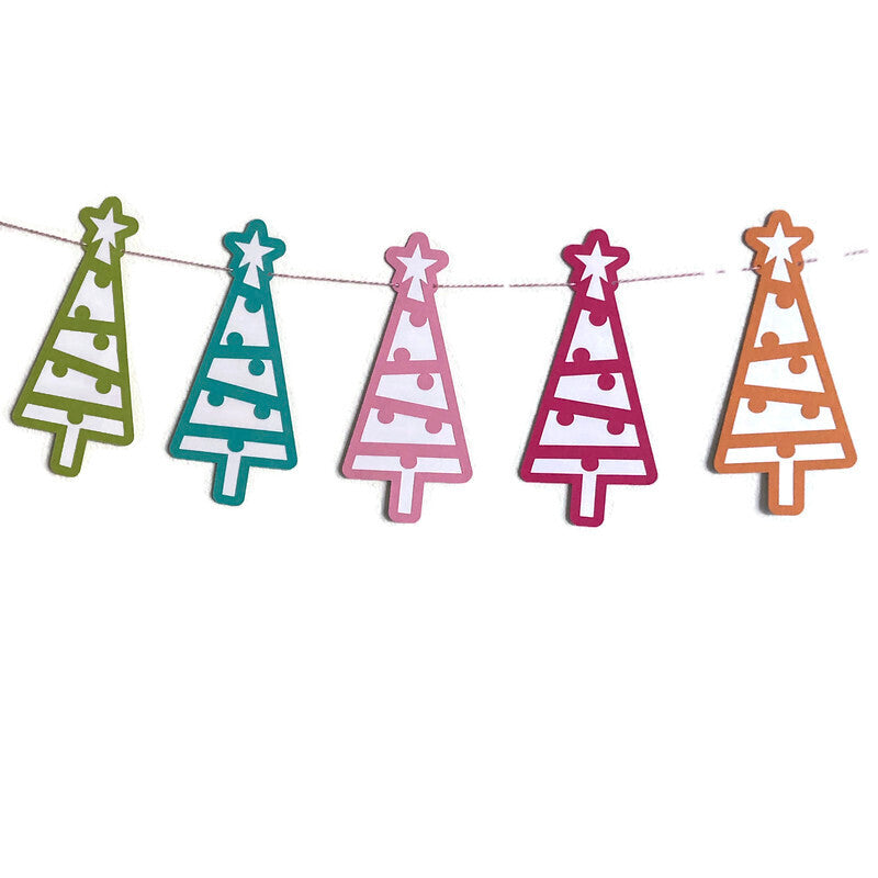 Rainbow Christmas Tree Banner