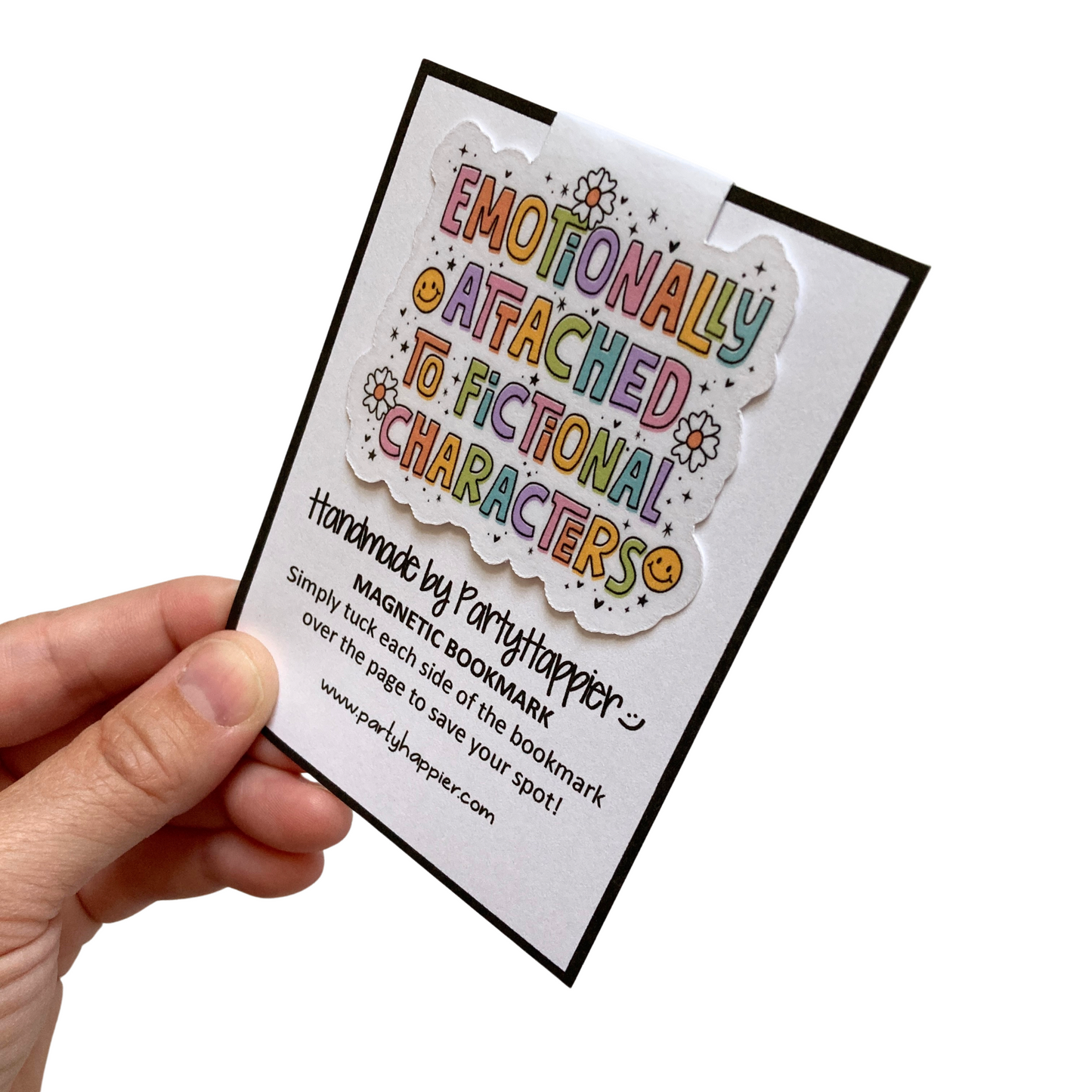 Emotionally Attached To Fictional Characters Rainbow Magnetic Bookmark