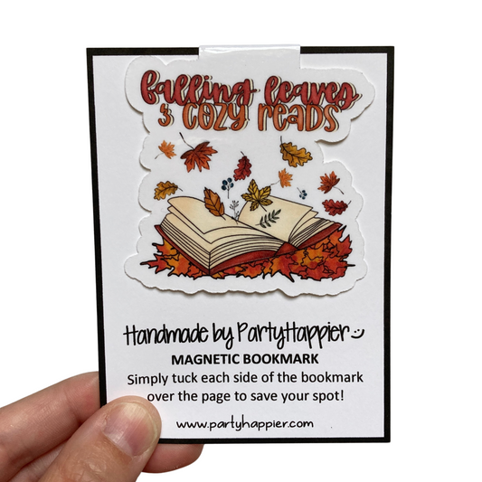 Falling Leaves & Cozy Reads Magnetic Bookmark