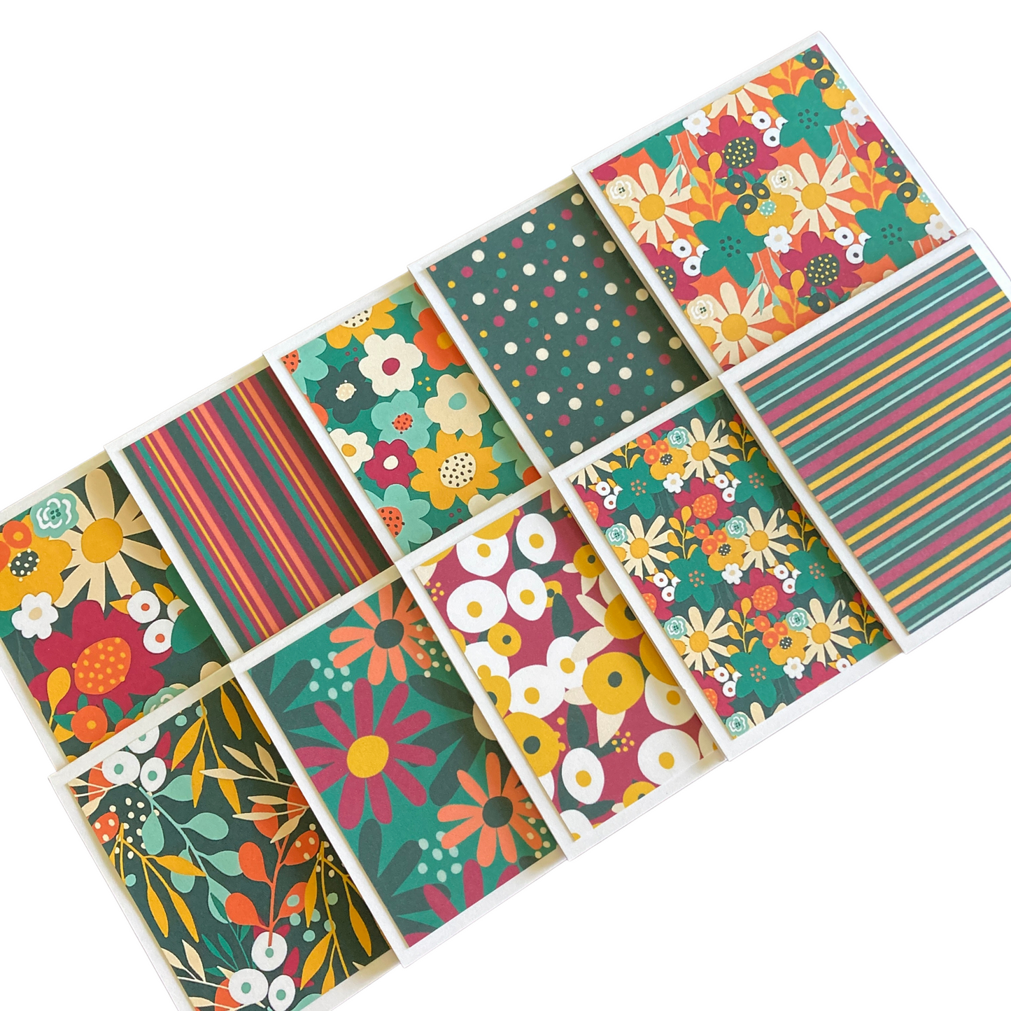3x3 Modern Flowers Note Cards