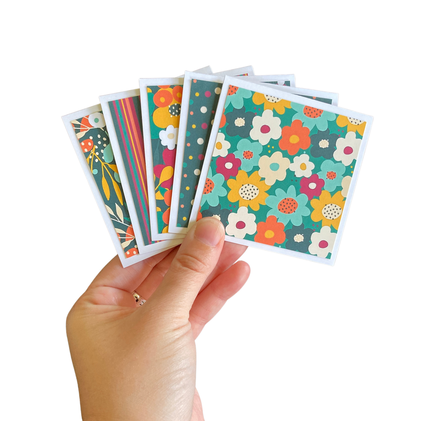 3x3 Modern Flowers Note Cards