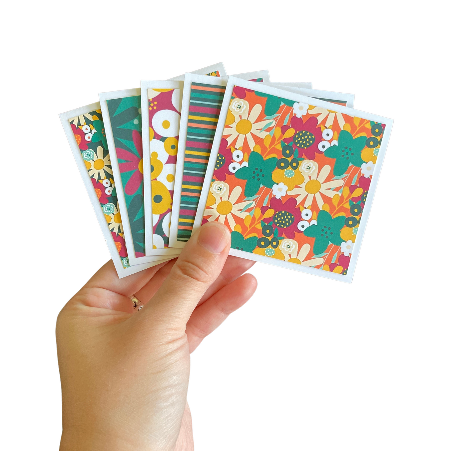 3x3 Modern Flowers Note Cards