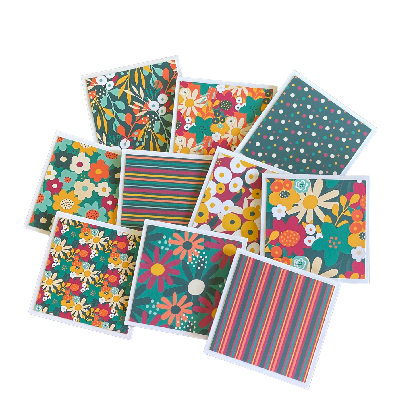 3x3 Modern Flowers Note Cards
