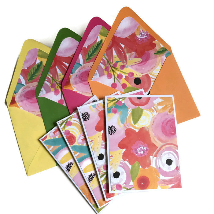 She Blooms Floral Note Cards