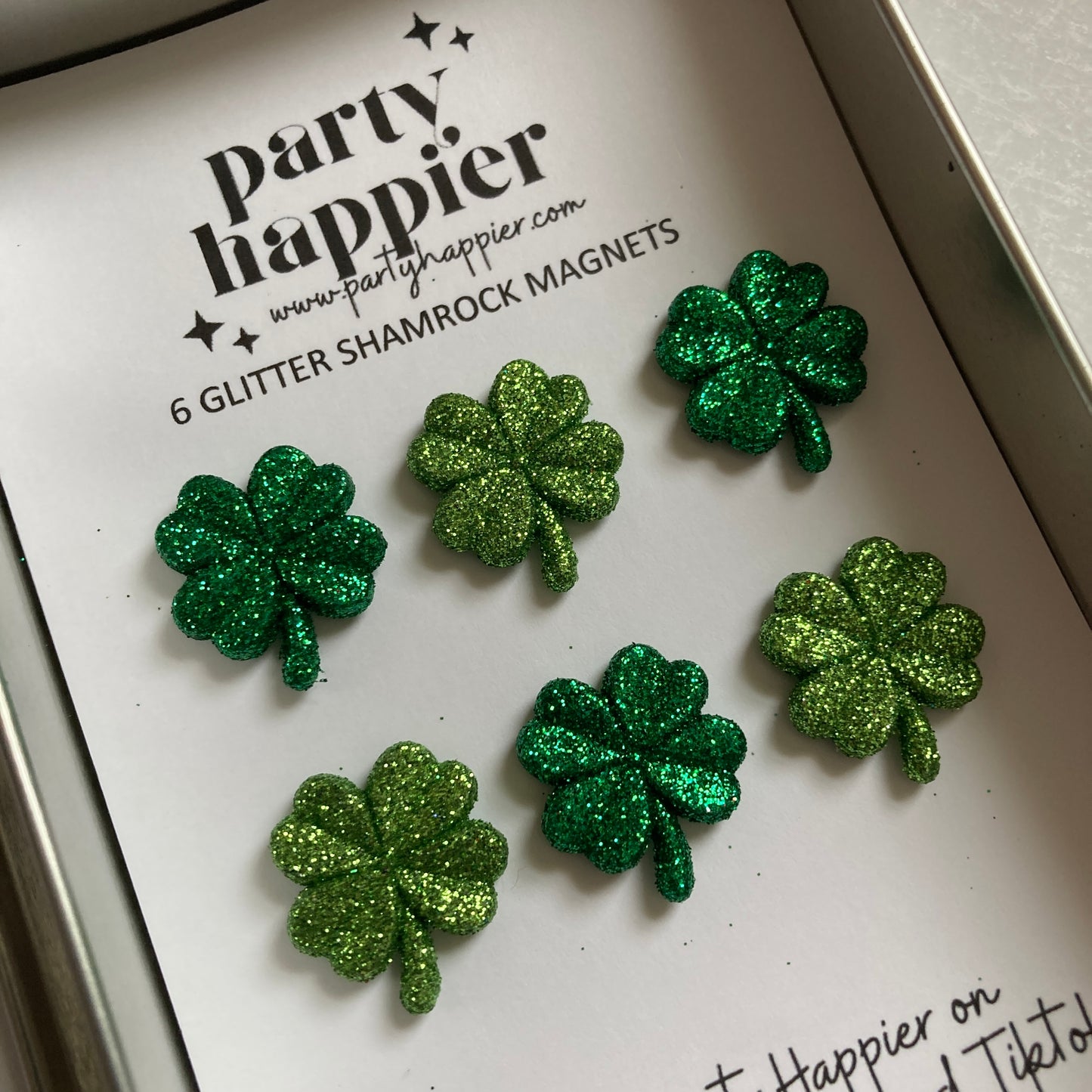Glitter Shamrock Magnets