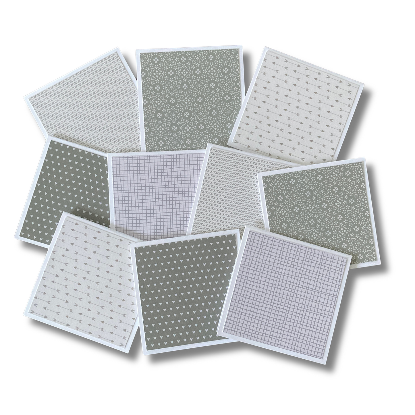 3x3 Gray Valentine Note Cards