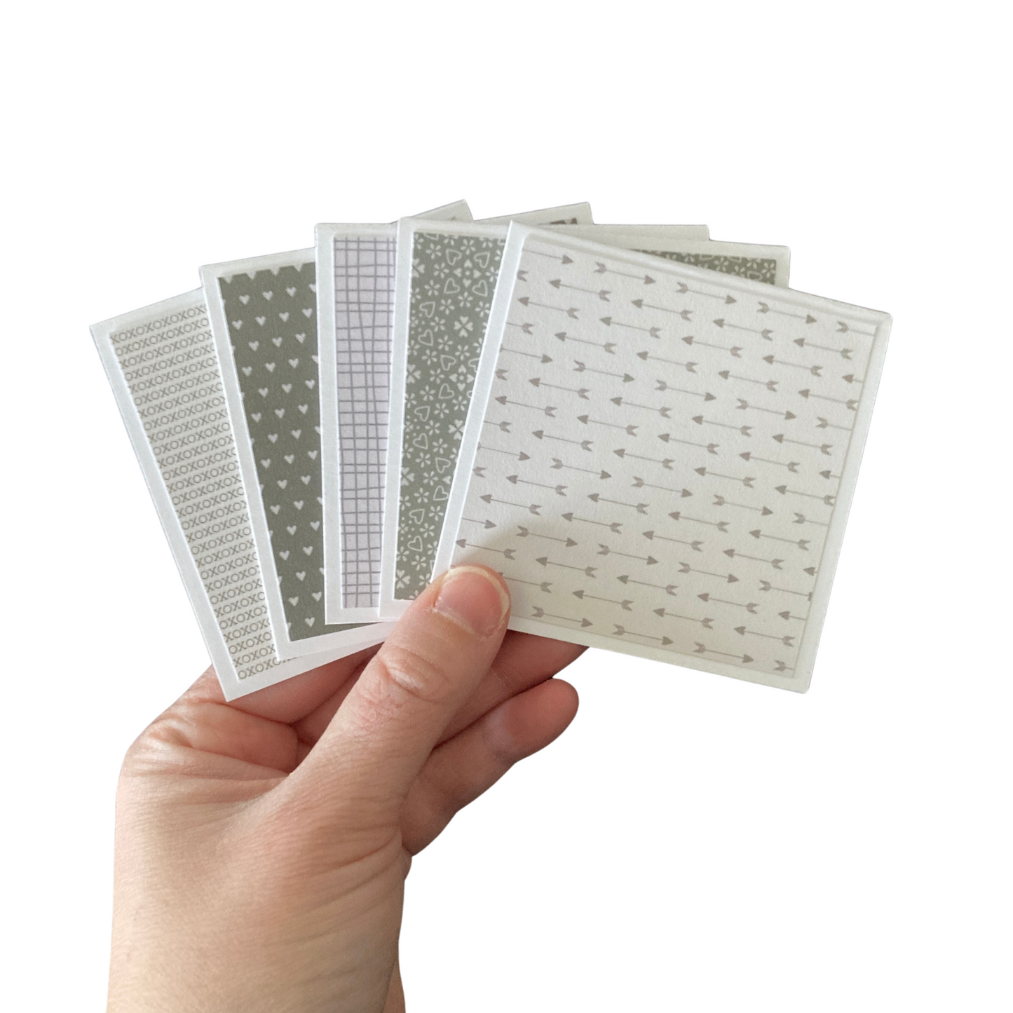 3x3 Gray Valentine Note Cards