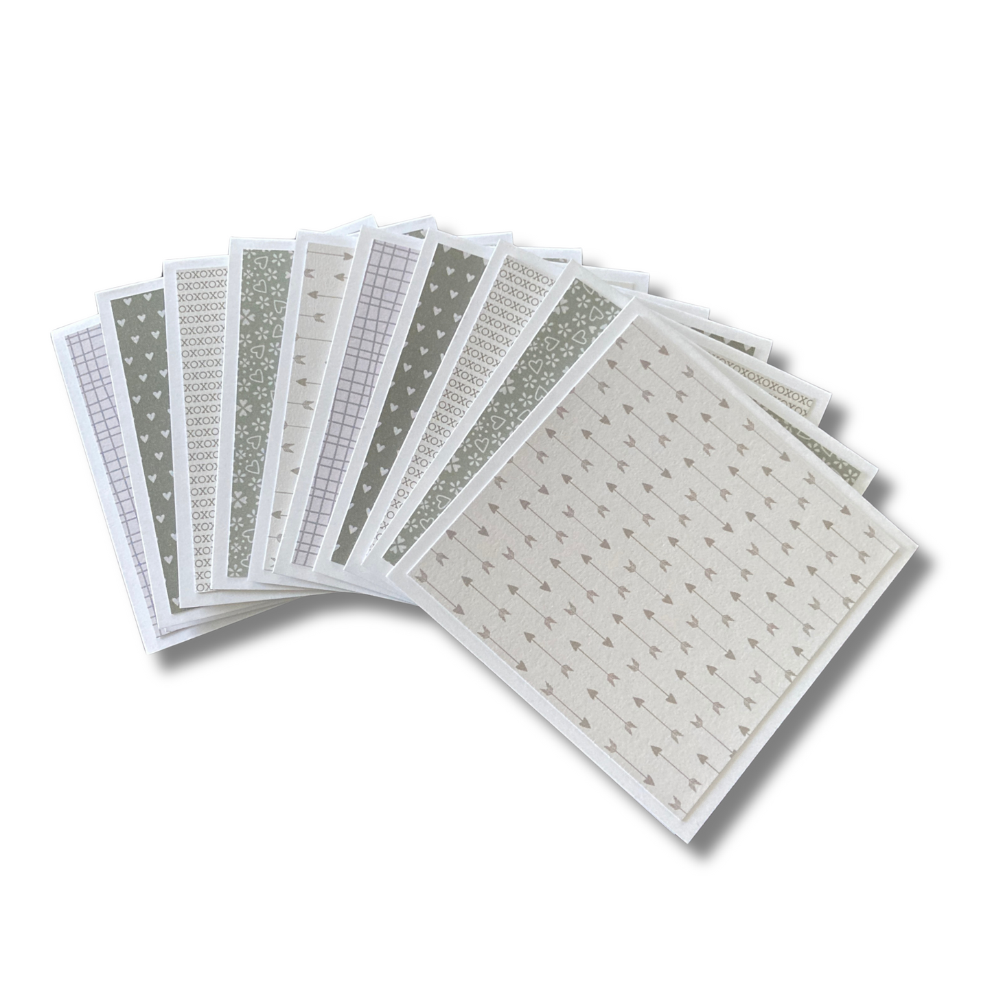 3x3 Gray Valentine Note Cards