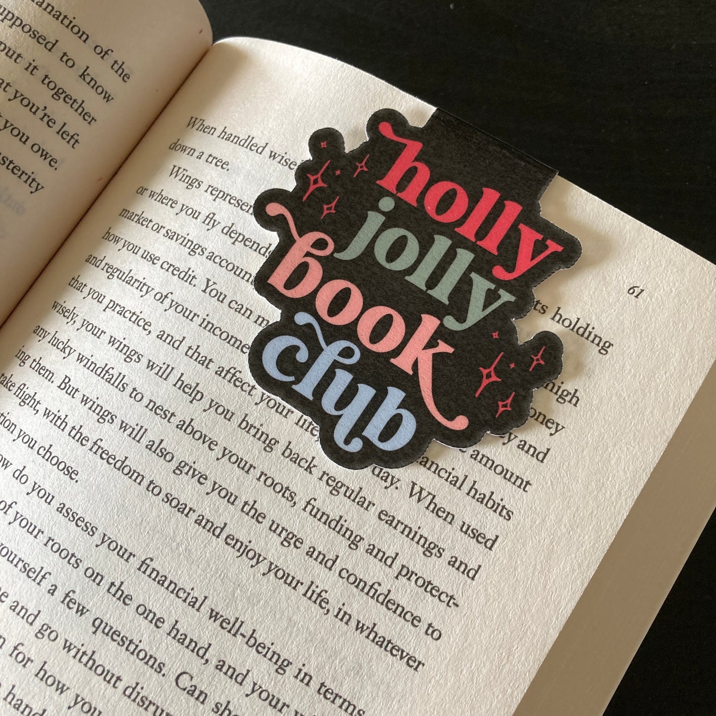 Holly Jolly Book Club Magnetic Bookmark