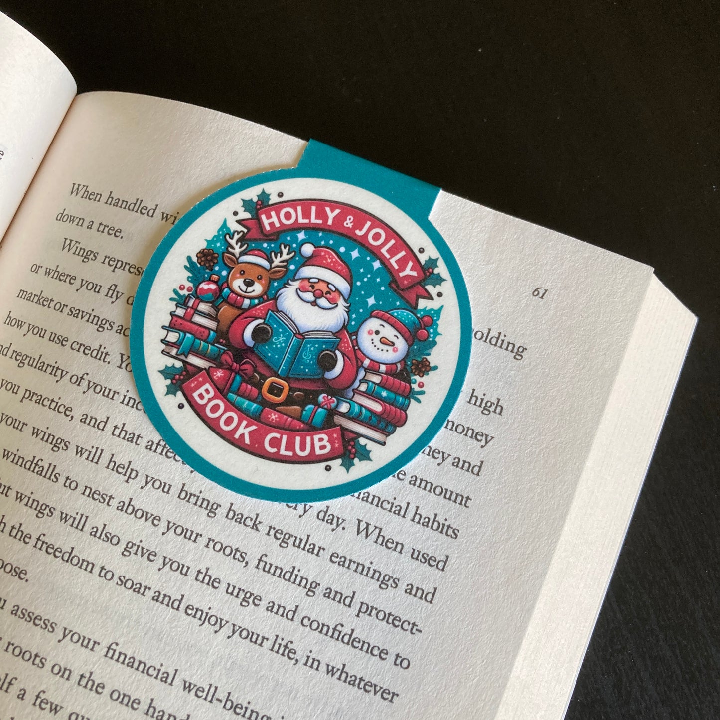 Holly & Jolly Book Club Magnetic Bookmark