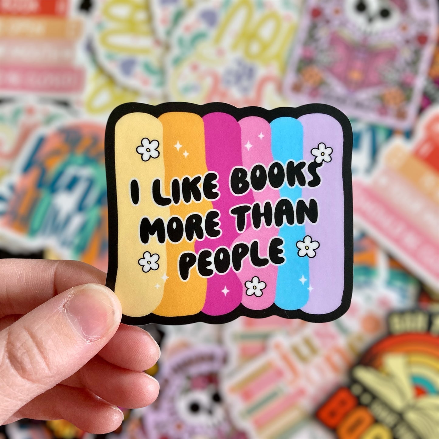 I Like Books More Than People Sticker