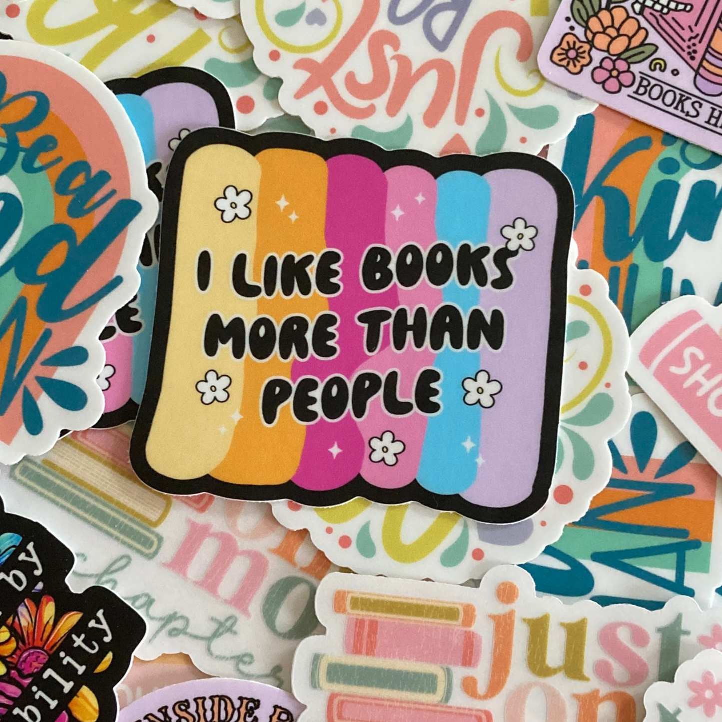 I Like Books More Than People Sticker