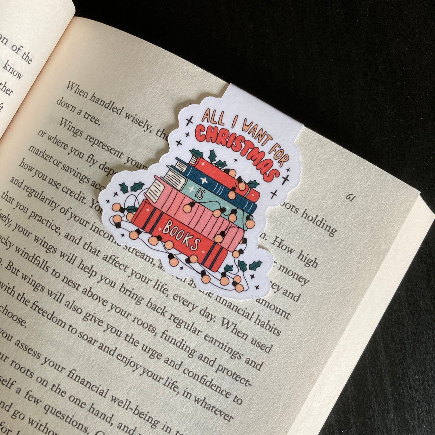 All I Want For Christmas Is Books Magnetic Bookmark