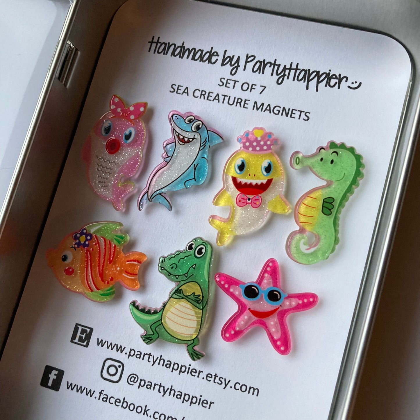 Glitter Sea Creature Magnets