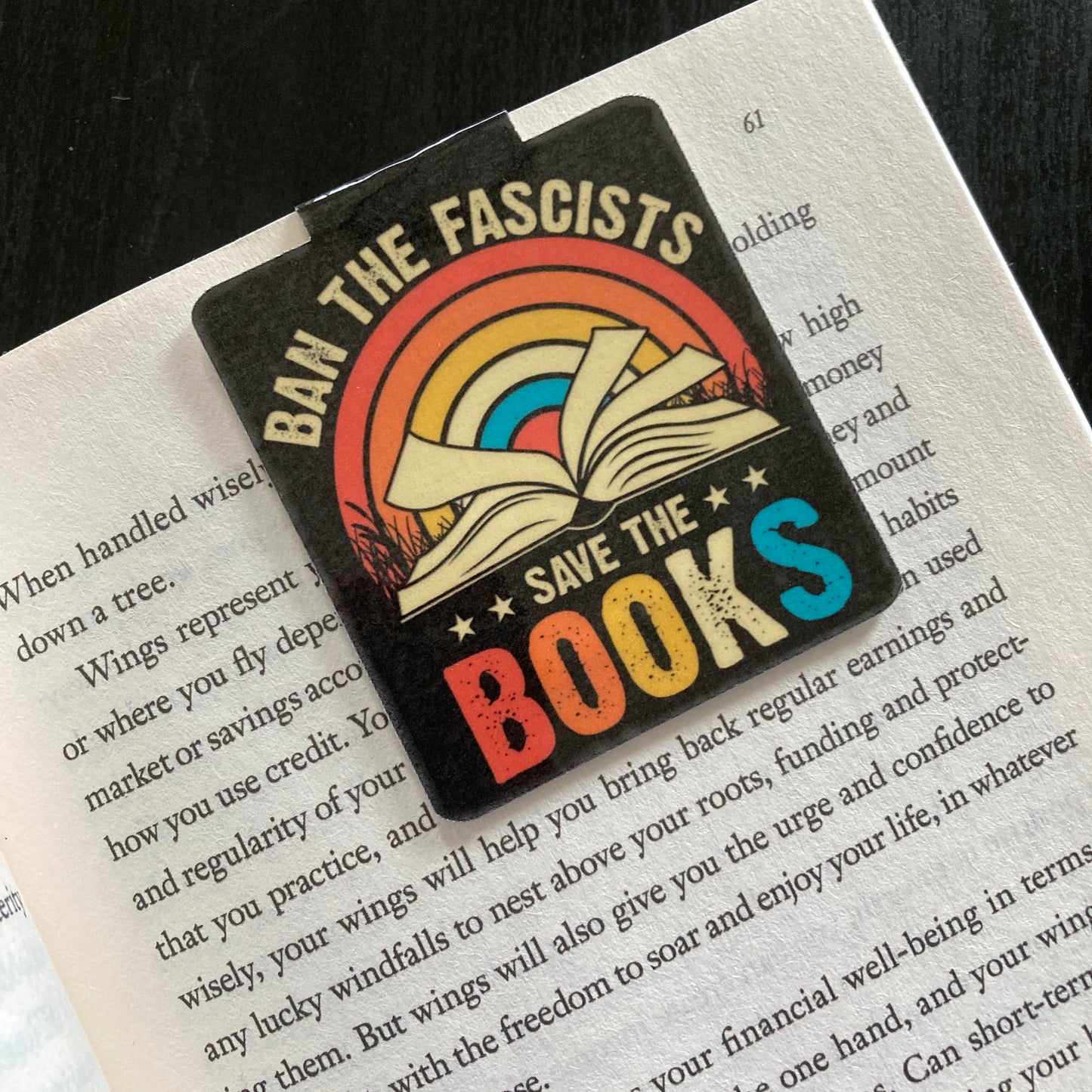 Ban The Fascists Save The Books Magnetic Bookmark