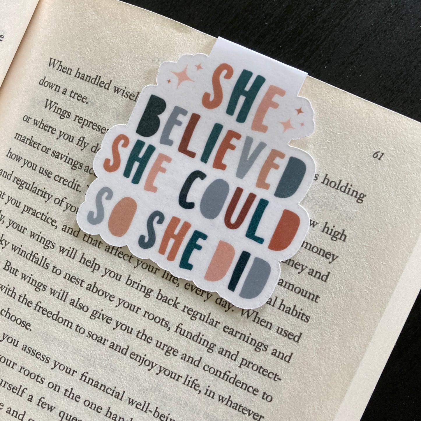 She Believed She Could So She Did Magnetic Bookmark