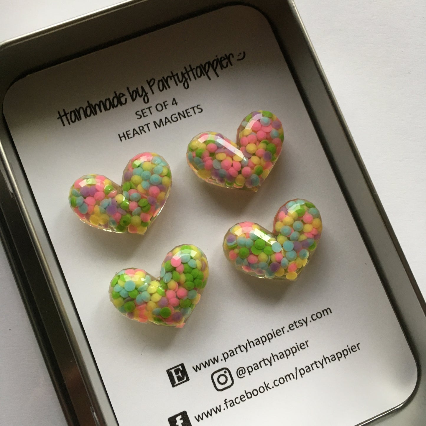 Beaded Heart Magnets