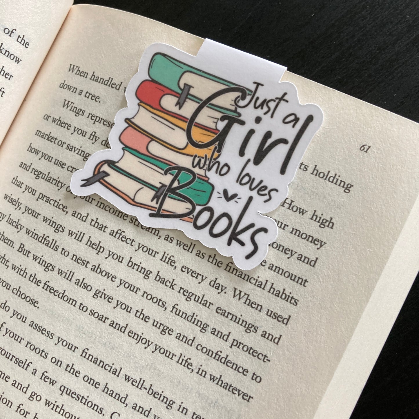 Just A Girl Who Loves Books Magnetic Bookmark