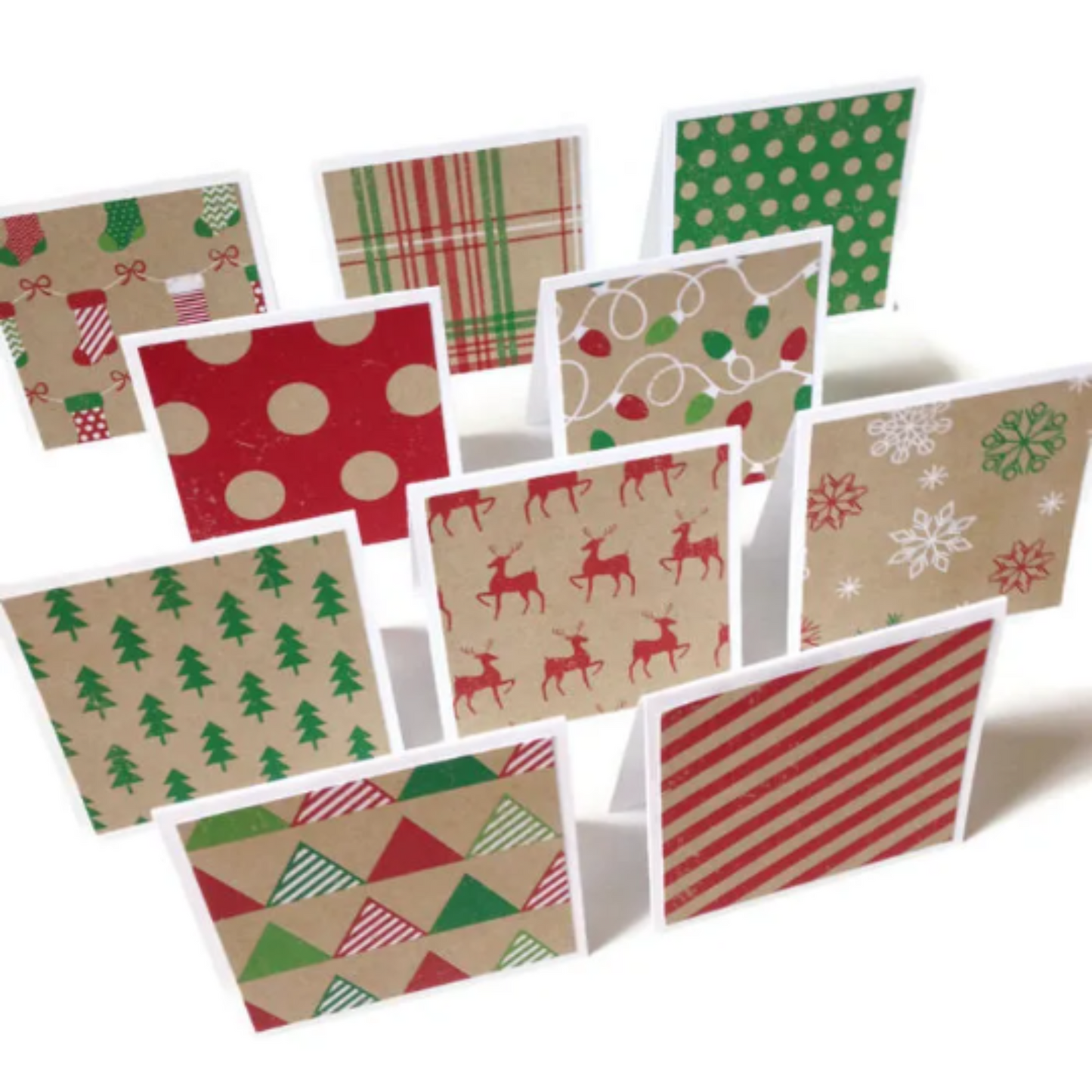 3x3 Kraft Christmas Note Cards