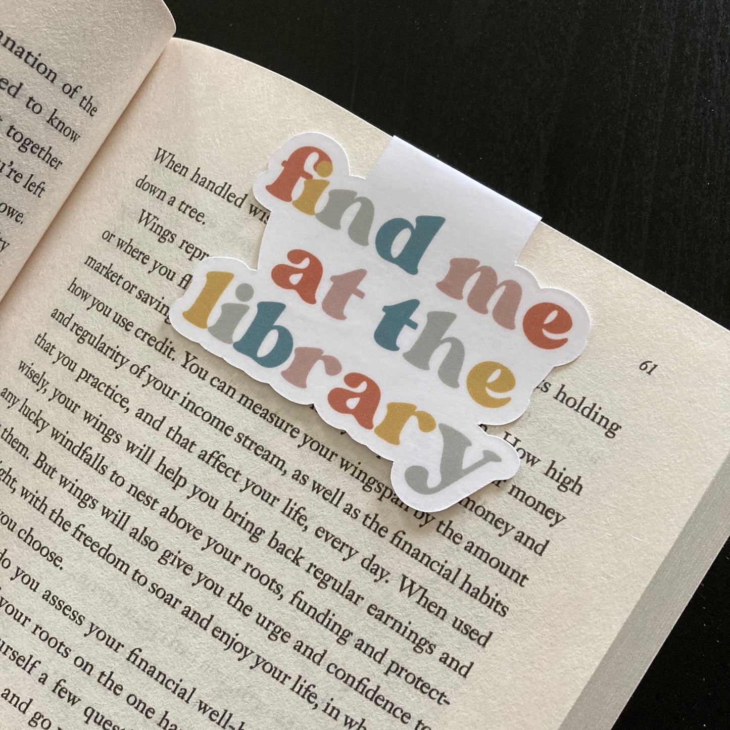 Find Me At The Library Magnetic Bookmark