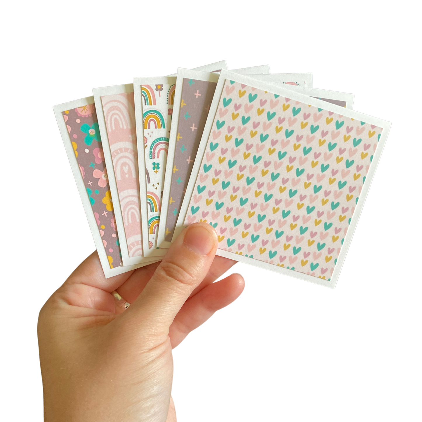3x3 Rainbows & Flowers Note Cards