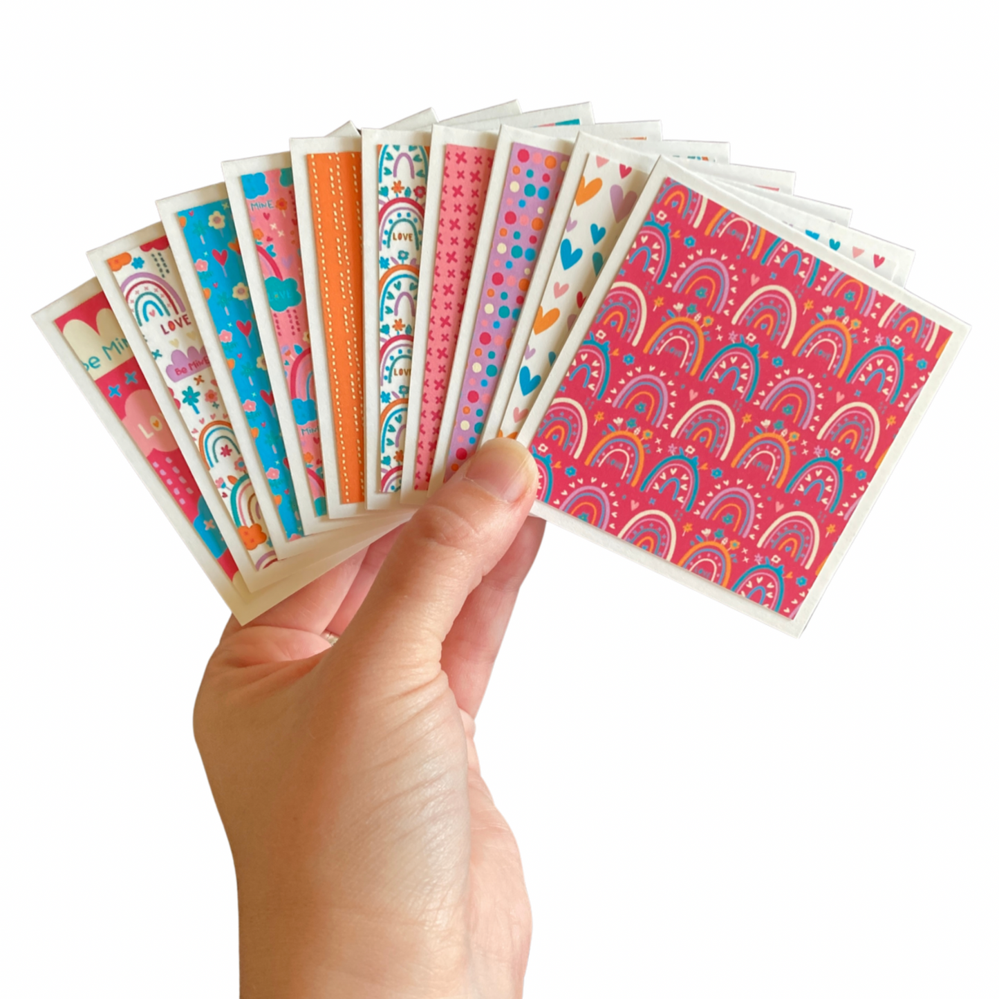 3x3 Rainbow Love Note Cards