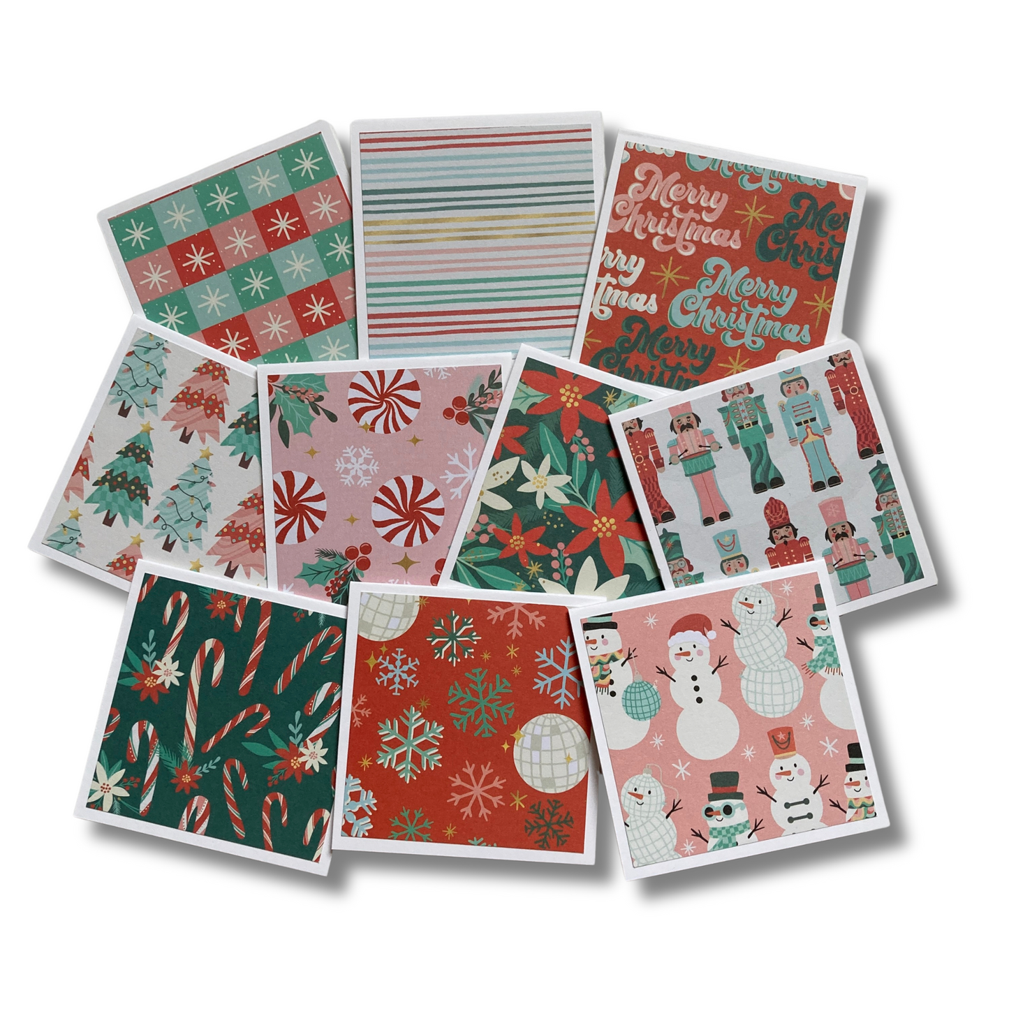 3x3 Groovy Merry & Bright Note Cards