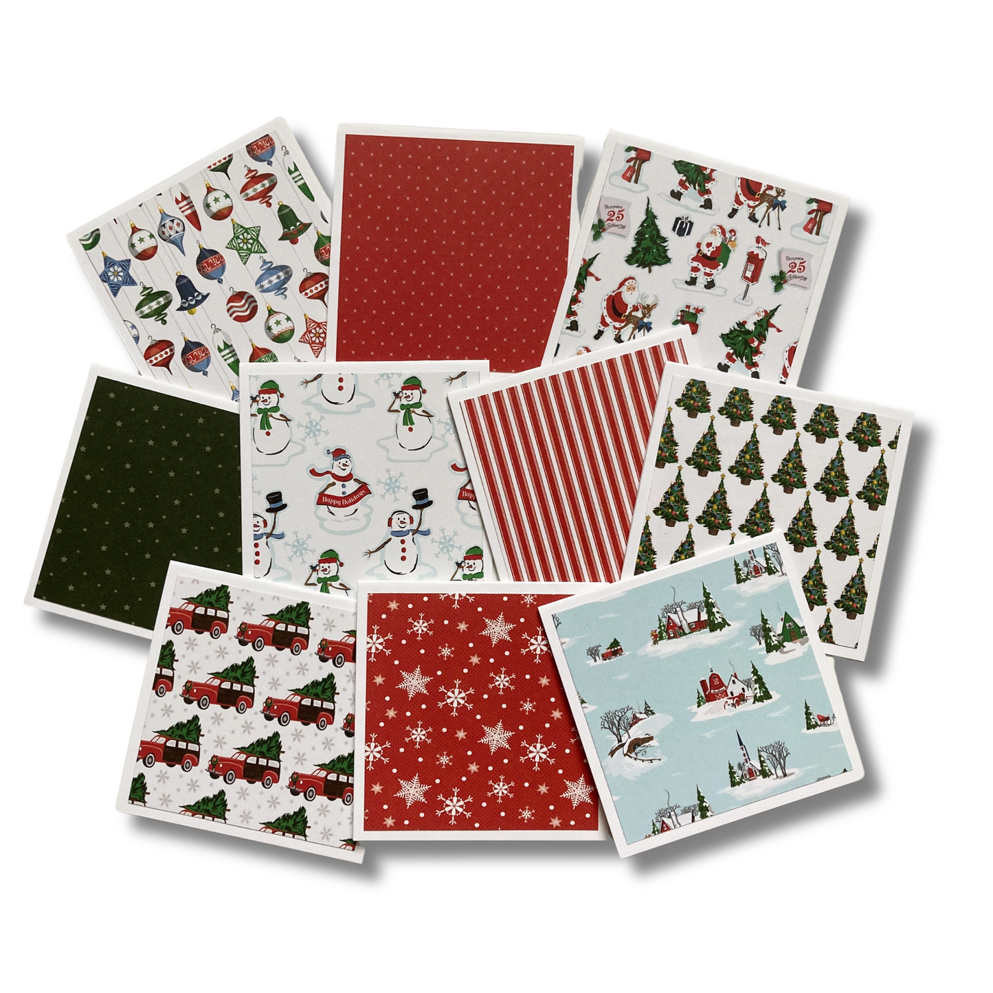 3x3 White Christmas Note Cards