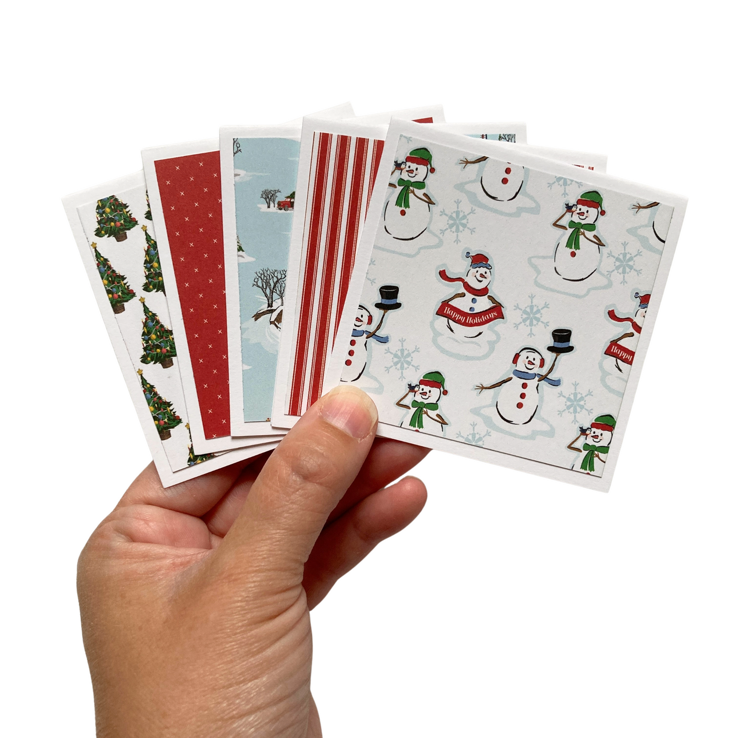 3x3 White Christmas Note Cards